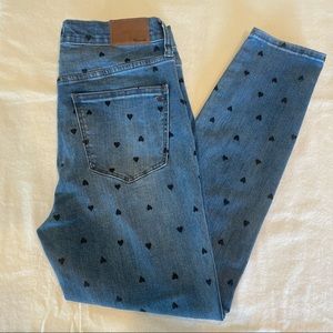 Madewell Jeans Heart Print High Rise Skinny Jeans - Size 29
